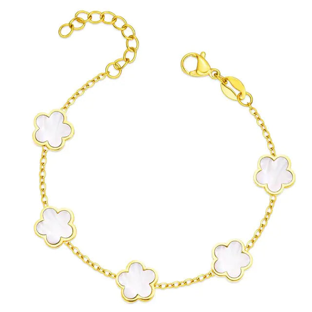 Ladies Clover Charm Flower Bracelets